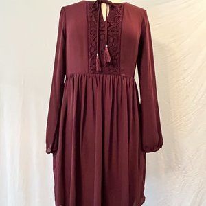 Chiffon Longsleeve Purple Dress